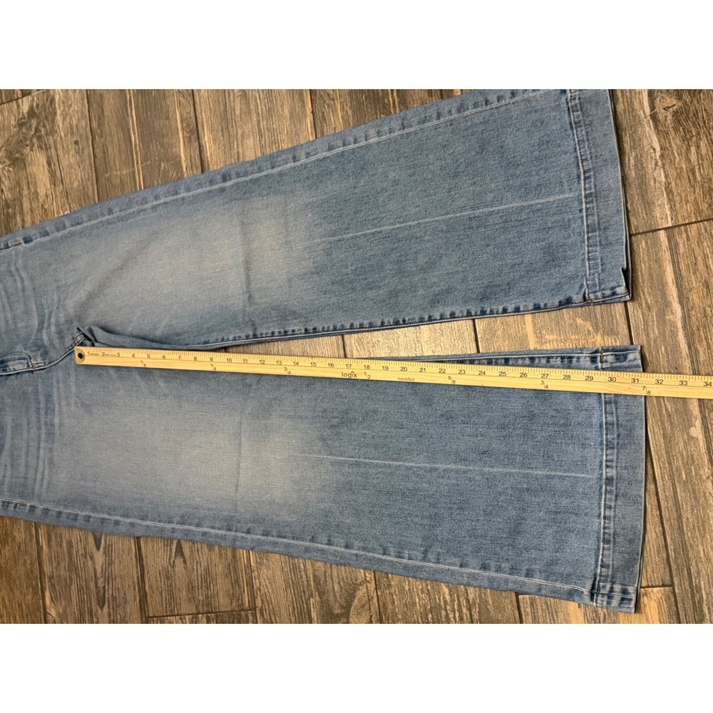 ASKK NY High Waisted Wide Leg Trouser Jeans Light Wash Blue Denim USA Size 30 - Picture 9 of 11